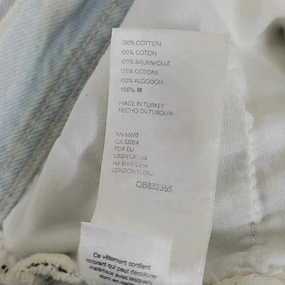 Free People Maggie Straight Leg Mid Rise Distressed Denim Jeans Paradise Blue - Picture 15 of 15